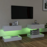 Furniture for TV with LED lights 2 units TV cabinet bedside table white 60x35 cm for living room bedroom