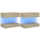 Furniture for TV with LED lights 2 units TV cabinet bedside table white 60x35 cm for living room bedroom