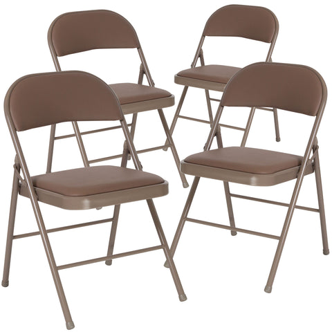 4 Pack HERCULES Series Double Braced Vinyl Folding Chair 2 Colors[US-W]