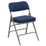 HERCULES Series Metal Folding Chair 18.5"W Premium Curved Triple Braced & Double Hinged Fabric Upholstered [US-W]