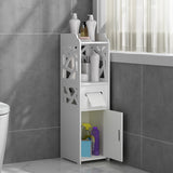 Bathroom Storage Corner Floor Standing Cabinet with Doors and Shelves Thin Toilet Vanity Cabinet Narrow Bath Sink Organizer