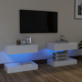 Furniture for TV with LED lights 2 units TV cabinet bedside table white 60x35 cm for living room bedroom