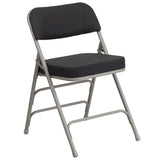 HERCULES Series Metal Folding Chair 18.5"W Premium Curved Triple Braced & Double Hinged Fabric Upholstered [US-W]