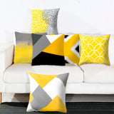 Yellow Black Geometric Pattern Square Cushion Cover Pillow Case Polyester Throw Pillows Cushions For Home Decor 45x45cm