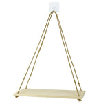 Decorative Shelves Premium Wood Swing Hanging Rope Wall Mounted Floating Shelves Plant Flower Pot Tray Nordic Home Decoration