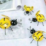 4PCS/SET Decorative Metal Art Bumble Bee Backyard Garden Accent Wall Ornament