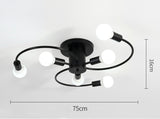 Retro Iron Chandelier Black/White 6/8/10 Sockets Lighting Vintage Spider Chandelier Modern Ceiling Lamp Light Fixture  Lighting