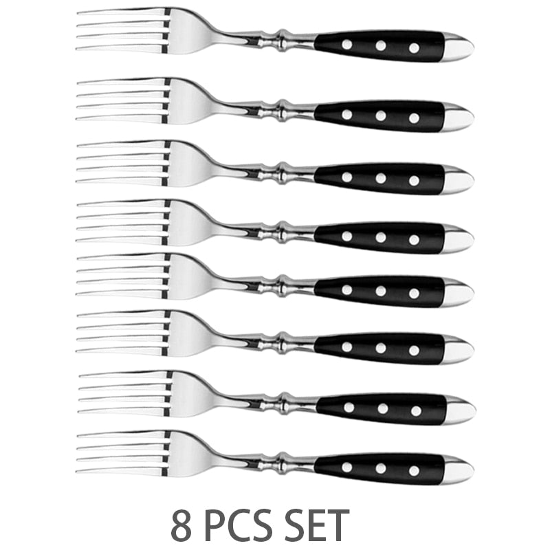 4/6/8 PCS Stainless Steel Dinner Fork Set Modern Western Style Dishes Fruit Dessert European Fine Dining Tableware