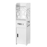 Bathroom Storage Corner Floor Standing Cabinet with Doors and Shelves Thin Toilet Vanity Cabinet Narrow Bath Sink Organizer