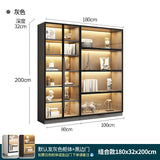 Combined Bookcase Entire Wall Light Luxury Modern Minimalist Living Room Display Cabinet with Glass Door Furniture Glass Cabinet