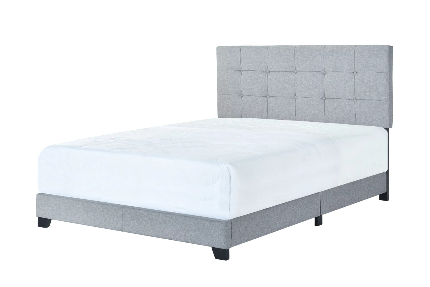 Florence Gray Upholstered Panel Bed, Full Size  Bed Frame Full  Bed Frame Queen Bedroom Set Furniture