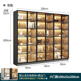 Combined Bookcase Entire Wall Light Luxury Modern Minimalist Living Room Display Cabinet with Glass Door Furniture Glass Cabinet