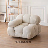 Customized Italian Minimalist Tofu Block Sofa Medieval Furniture Lamb Velvet Simple Cream Wind Fabric Module Sofa Sofa Couch