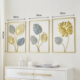 3pcs Nordic Home Wall Decor Metal Gold Wall Stickers Macrame Wall Hanging Decor Room Accessories Decorative Modern Wall Ledge