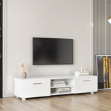 White TV Stand for 70 Inch TV Stands, Media Console Entertainment Center Television Table, 2 Storage Cabinet with Open Shelves