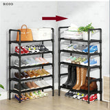 Simple Shoe Rack DIY Easy Assemble Dustproof Boots Organizer Stand Holder Space-Saving Shoes Storage Shelf Entryway Shoe Cabinet