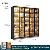 Combined Bookcase Entire Wall Light Luxury Modern Minimalist Living Room Display Cabinet with Glass Door Furniture Glass Cabinet