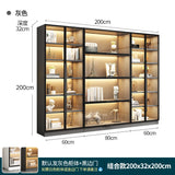 Combined Bookcase Entire Wall Light Luxury Modern Minimalist Living Room Display Cabinet with Glass Door Furniture Glass Cabinet